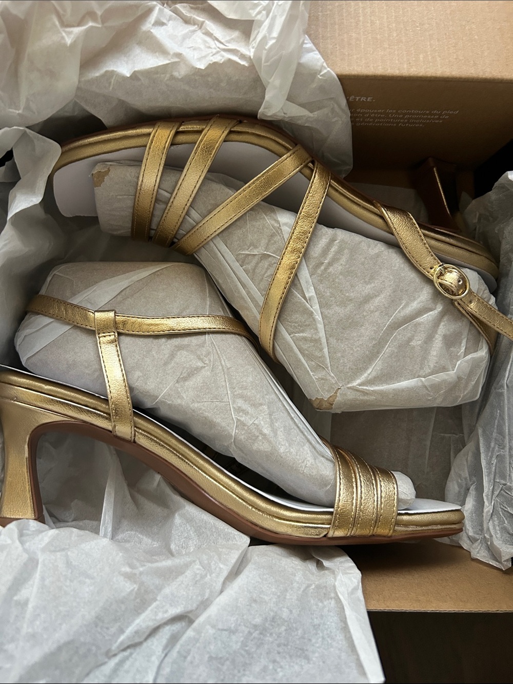 Naturalizer Women’s Gold Heel Galaxy Strappy Sandal 7.5 $90